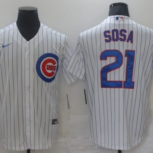 MLB Chicago Cubs #21 Sosa White Game Nike Jersey