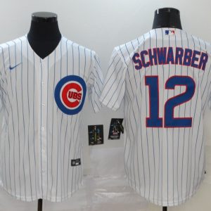 MLB Chicago Cubs #12 Schwarber White Game Nike Jersey
