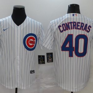 MLB Chicago Cubs #40 Contreras White Game Nike Jersey