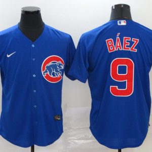 MLB Chicago Cubs #9 Javier Baez Blue Game Nike Jersey
