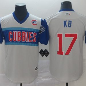 MLB Chicago Cubs #17 Kris Bryant KB Grey 2019 Little League Classic Player Men Jersey