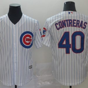 MLB Chicago Cubs #40 Contreras White Game Jersey