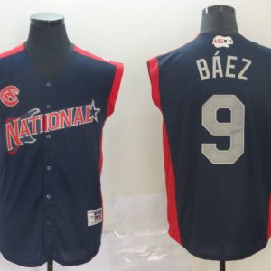 National League #9 Javier B??ez Navy 2019 MLB All-Star Game Workout Jersey