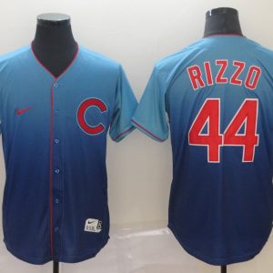 MLB Chicago Cubs #44 Rizzo Blue Fadeaway Mens Jersey