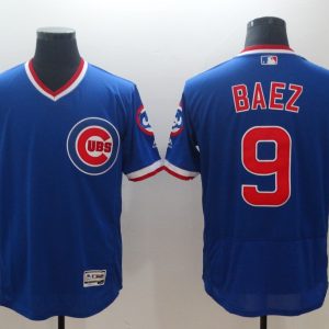 MLB Chicago Cubs #9 Baez All Rise Blue Pullover New Jersey