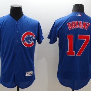 Majestic MLB Chicago Cubs #17 Bryant Blue Elite Jerseys