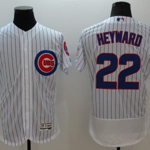 Majestic MLB Chicago Cubs #22 Heyward White Pinstripe Jerseys