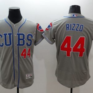 Majestic MLB Chicago Cubs #44 Rizzo Grey Elite Jerseys