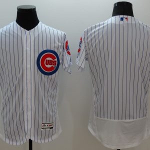Majestic MLB Chicago Cubs Blank White Elite Pinstripe Jerseys