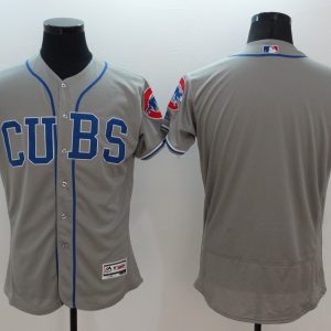 Majestic MLB Chicago Cubs Blank Grey Elite Jersey