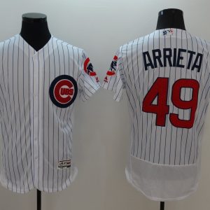 MLB Chicago Cubs #49 Arrieta White Elite Jersey