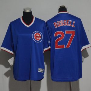 Majestics MLB Chicago Cubs #27 Russell Blue Pullover Jersey