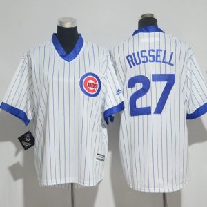 Majestics MLB Chicago Cubs #27 Russell White Pullover Jersey