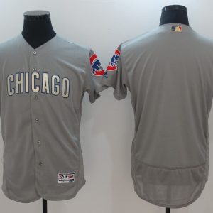 MLB Chicago Cubs Blank Grey Gold Number Jersey