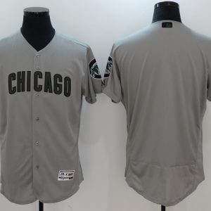 MLB Chicago Cubs Blank Memorial Day Elite Grey Jersey