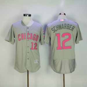 MLB Chicago Cubs #12 Schwarber Grey Mothers Day Jersey