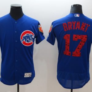 MLB Chicago Cubs #17 Bryant Blue Spring Training Jersey