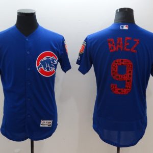 MLB Chicago Cubs #9 Baez Blue Spring Training Jersey