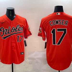 MLB Baltimore Orioles #17 Cowser Orange Game Nike Jersey