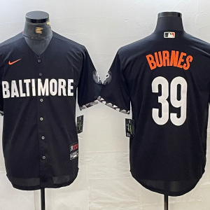 Men's Baltimore Orioles #39 Burnes Black 2023 City Connect Cool Base Stitched Jersey