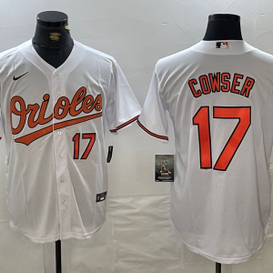 MLB Baltimore Orioles #17 Cowser White Game Nike Jersey