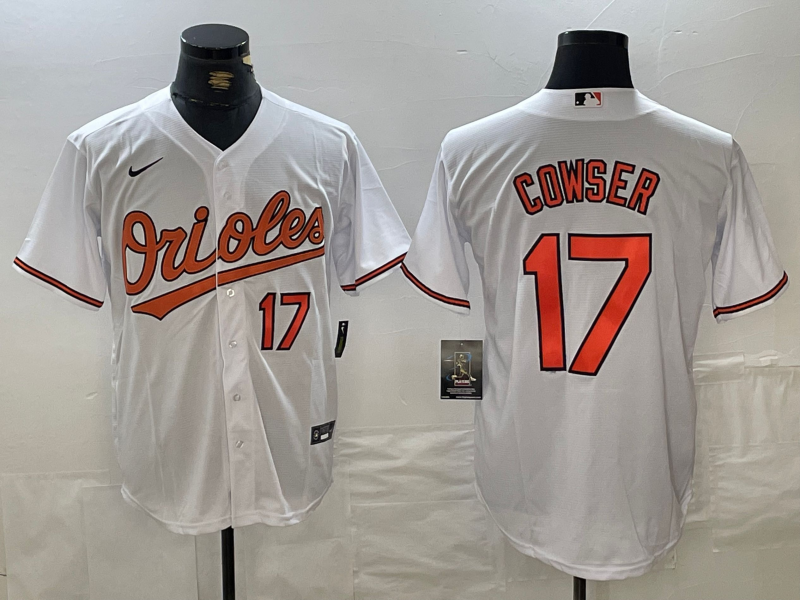 MLB Baltimore Orioles #17 Cowser White Game Nike Jersey