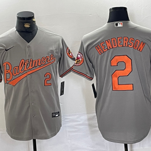 Men's Baltimore Orioles #2 Gunnar Henderson Grey Jersey
