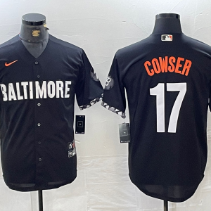MLB Baltimore Orioles #17 Cowser Black 2023 City Connect Cool Base Stitched Jersey