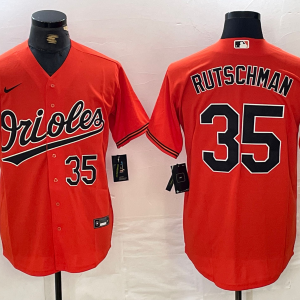 Men's Baltimore Orioles #35 Rutschman Orange Nike Game Jersey