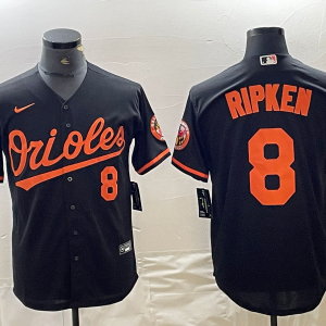 Men's Baltimore Orioles #8 Cal Ripken Jr. Black Jersey