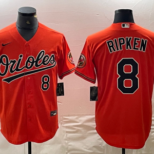 Men's Baltimore Orioles #8 Cal Ripken Jr. Orange Jersey