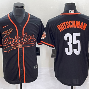Men's Baltimore Orioles #35 Adley Rutschman Black City Connect Jersey