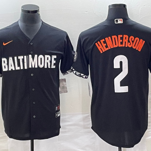 MLB Baltimore Orioles #2 Gunnar Henderson Black 2023 City Connect Cool Base Stitched Jersey