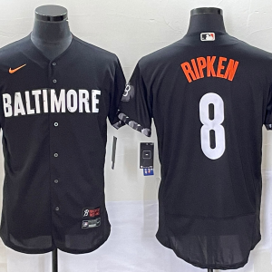 MLB Baltimore Orioles #8 Cal Ripken Jr. Black 2023 City Connect Flex Base Elite Jersey