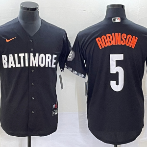 MLB Baltimore Orioles #5 Brooks Robinson Black 2023 City Connect Cool Base Stitched Jersey