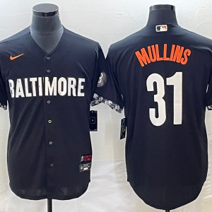 MLB Baltimore Orioles #31 Cedric Mullins Black 2023 City Connect Cool Base Stitched Jersey