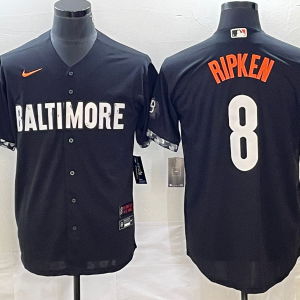 MLB Baltimore Orioles #8 Cal Ripken Jr. Black 2023 City Connect Cool Base Stitched Jersey
