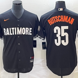 MLB Baltimore Orioles #35 Adley Rutschman Black 2023 City Connect Cool Base Stitched Jersey