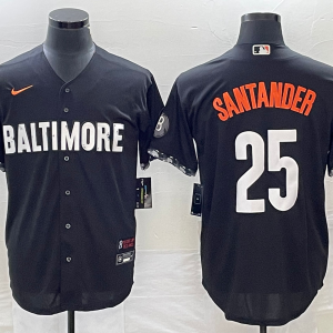 MLB Baltimore Orioles #25 Anthony Santander Black 2023 City Connect Cool Base Stitched Jersey
