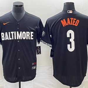 MLB Baltimore Orioles #3 Jorge Mateo Black 2023 City Connect Cool Base Stitched Jersey