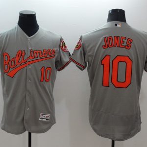 MLB Baltimore Orioles #10 Jones Grey Elite Jersey
