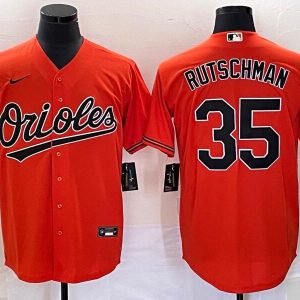 MLB Baltimore Orioles #35 Adley Rutschman Orange Game Jersey