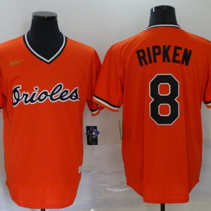 MLB Baltimore Orioles #8 Ripken Orange Throwback Nike Jersey