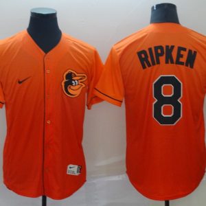 MLB Baltimore Orioles #8 Ripken Orange fadeaway Mens Jersey
