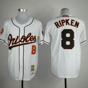 MLB Baltimore Orioles #8 Cal Ripken White Jersey