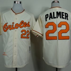 MLB Baltimore Orioles #22 Palmer Throwback Cream Jersey