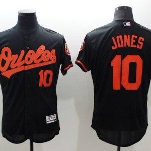 Majestic MLB Baltimore Orioles #10 Jones Black Elite Jerseys