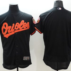 Majestic MLB Baltimore Orioles Blank Black Elite Jerseys