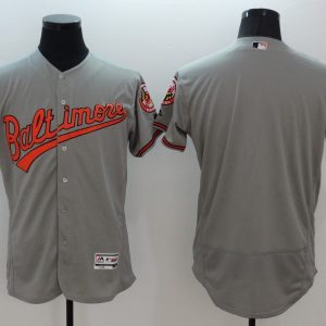 Majestic MLB Baltimore Oriles Blank Grey Elite Jersey