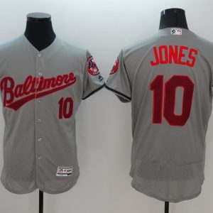 MLB Baltimore Orioles #10 Jones Grey Jersey
